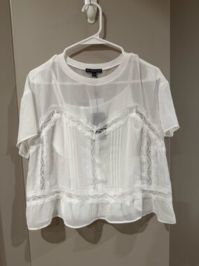 NWT Adrianna Pappell Sheer Blouse Sz XS